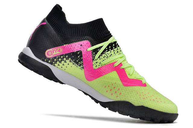 Chuteira Puma Future Match Society TF - Verde/Rosa